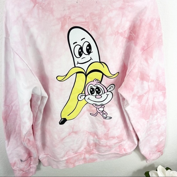 Bananas Monkey 2 Dye 4 Graphic Print Tie Dye Hoodie Unisex Large - Picture 6 of 10